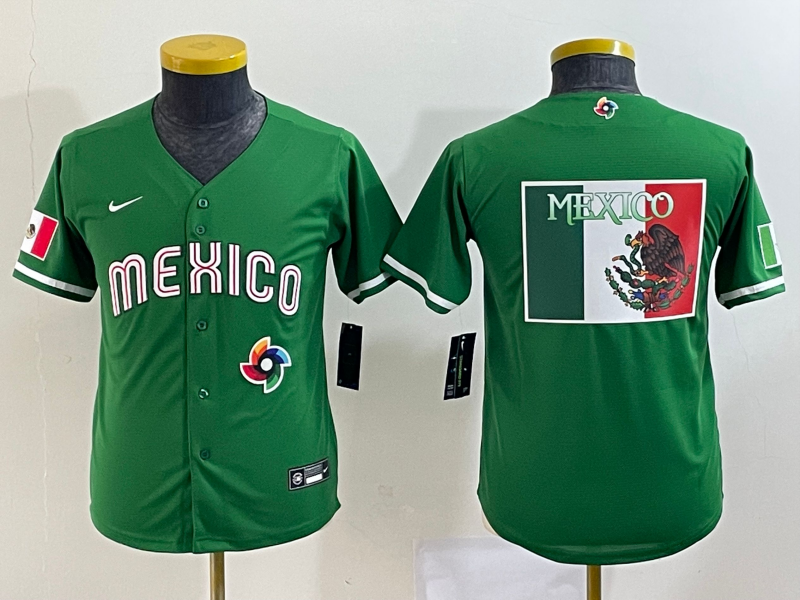Women's Mexico Baseball 2023 Black Big Logo World Baseball Classic Stitched Jersey(Run Small)